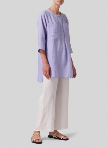 Lavender  Linen Chest Pocket Tunic