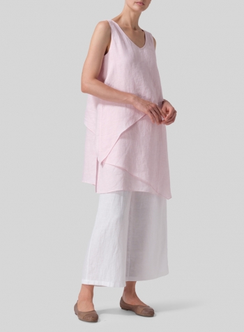 Pink Linen Lightweight Layering Tunic