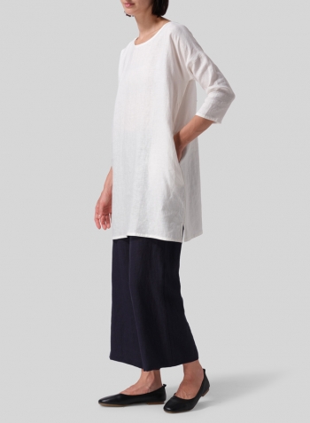 Soft White Linen Oversized Top