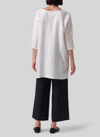 Soft White Linen Oversized Top