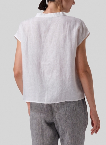 White Linen Perfect Cap Sleeve Top