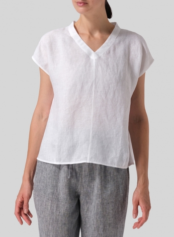 White Linen Perfect Cap Sleeve Top