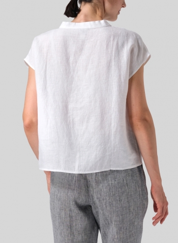 White Linen Perfect Cap Sleeve Top