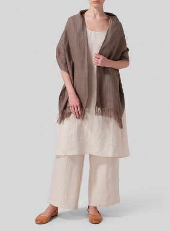 Linen A-line Scoop Neck Tunic Set