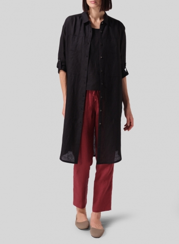 Black Linen Long Shirt