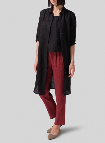 Black Linen Long Shirt