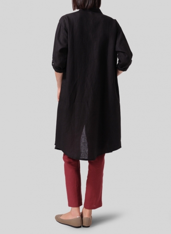 Black Linen Long Shirt