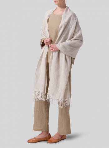 Khaki Sand Linen Handmade Knot Top Set