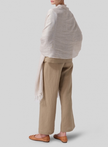 Khaki Sand Linen Handmade Knot Top Set