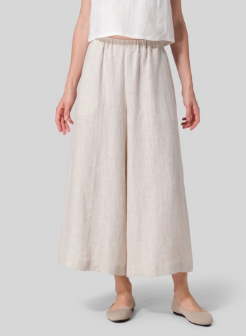 Oat Linen Wide Leg Fit Pants