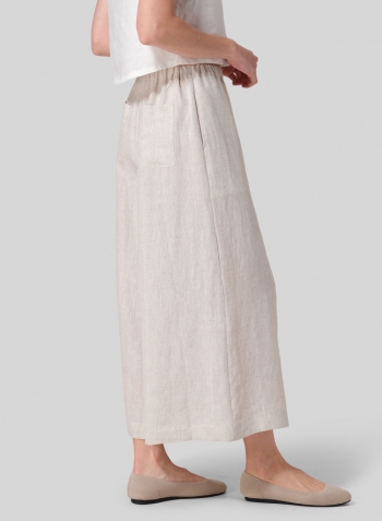 Oat Linen Wide Leg Fit Pants