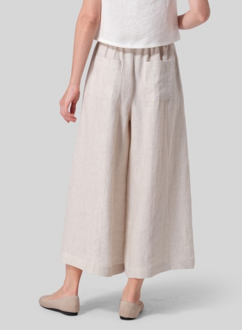 Oat Linen Wide Leg Fit Pants