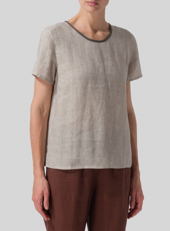 Linen Boxy Short Sleeve Top Set