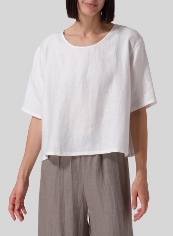 White Linen Classic Boxy Top