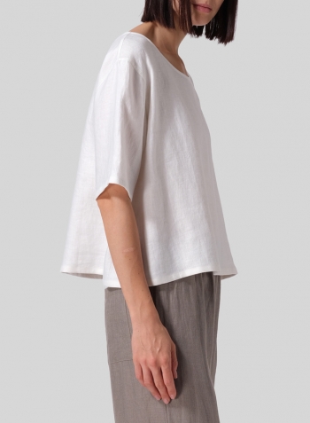 White Linen Classic Boxy Top