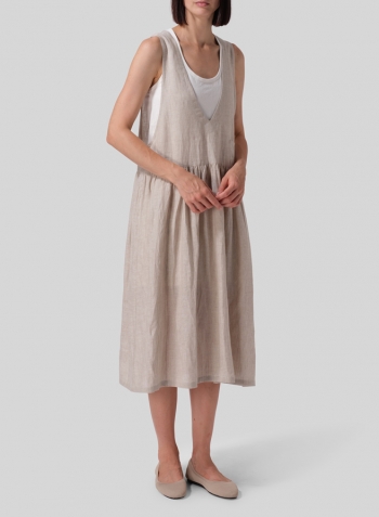 Oat Lightweight Linen Jumper Skirt Set