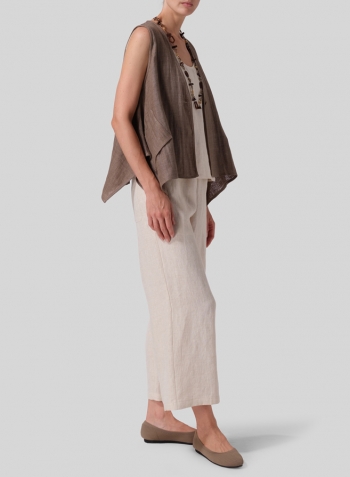 Soil Linen Casual Vest Set