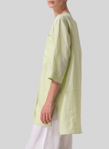 Lime Linen Chest Pocket Tunic