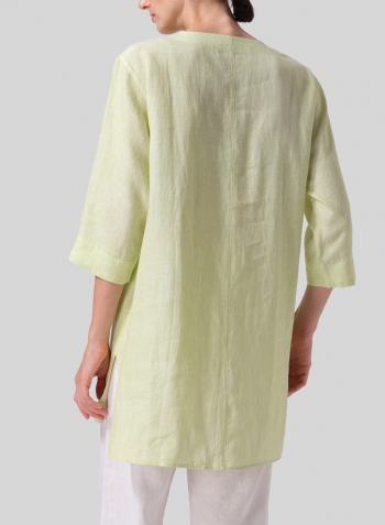 Lime Linen Chest Pocket Tunic