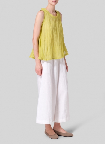 Linen Sleeveless Peplum Top Set