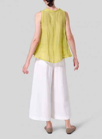 Linen Sleeveless Peplum Top Set