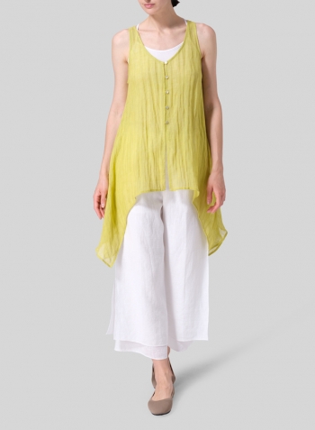 Linen Gauze Handkerchief Sleeveless Top Set