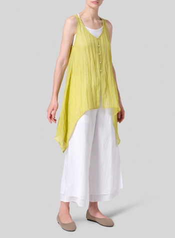 Linen Gauze Handkerchief Sleeveless Top Set