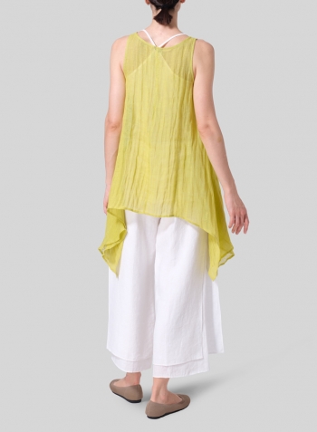 Linen Gauze Handkerchief Sleeveless Top Set