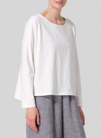 White Medium Weight Knit T-Shirt