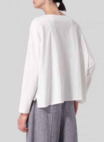 White Medium Weight Knit T-Shirt