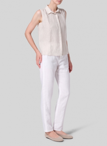 Oat Linen Classic Sleeveless Top