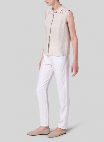 Oat Linen Classic Sleeveless Top