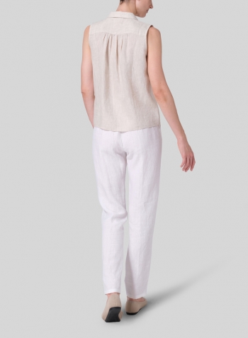 Oat Linen Classic Sleeveless Top