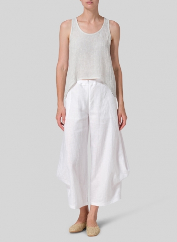 Gauze Linen Cropped Tank Top