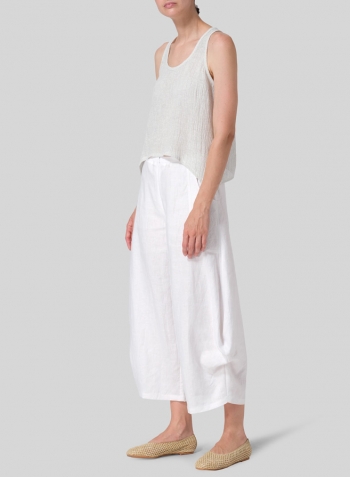 Gauze Linen Cropped Tank Top