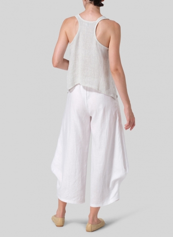 Gauze Linen Cropped Tank Top