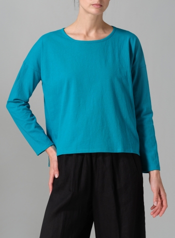 Dark Turquoise Medium Weight Knit T-Shirt