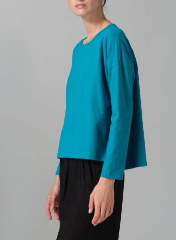 Dark Turquoise Medium Weight Knit T-Shirt