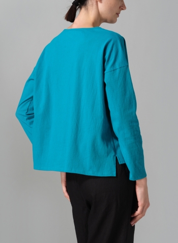 Dark Turquoise Medium Weight Knit T-Shirt