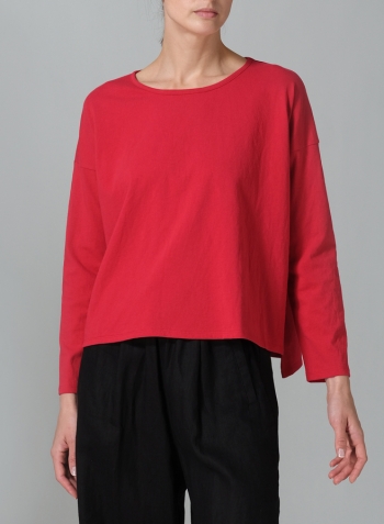 Red Medium Weight Knit T-Shirt