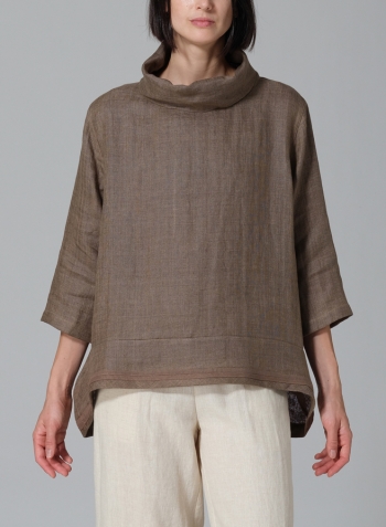 Soil Linen Cowl Neck Top