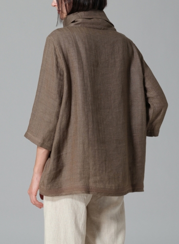 Soil Linen Cowl Neck Top