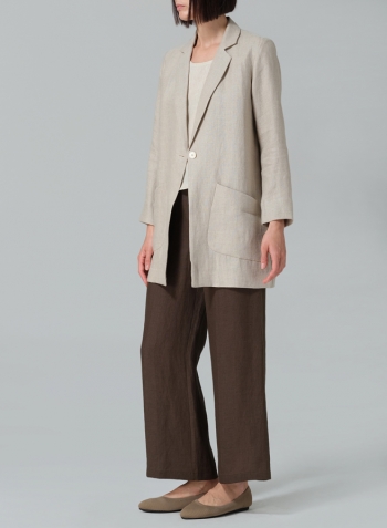 Oat Linen Notch Lapel Jacket