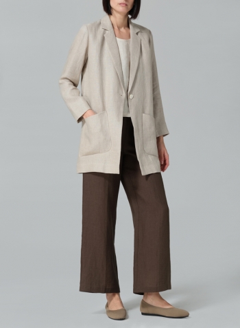 Oat Linen Notch Lapel Jacket