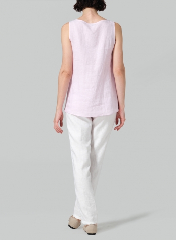 Soft Pink Linen Long Cami