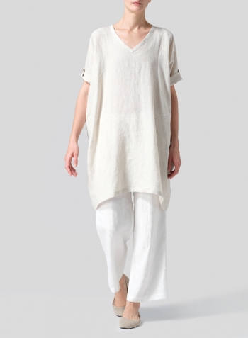 Oat Linen Wide A-line Tunic