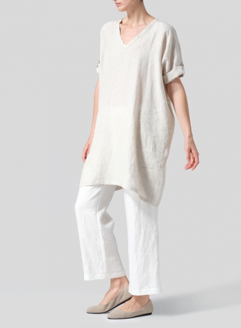 Oat Linen Wide A-line Tunic