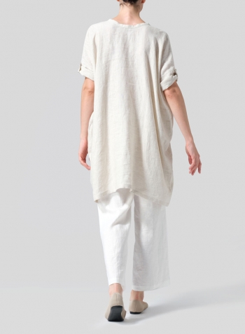 Oat Linen Wide A-line Tunic