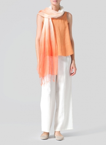 Orange Linen Thin Strap Cami Set