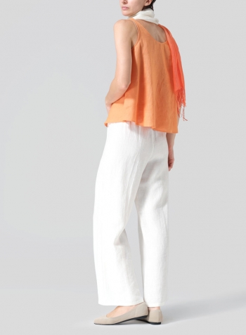 Orange Linen Thin Strap Cami Set